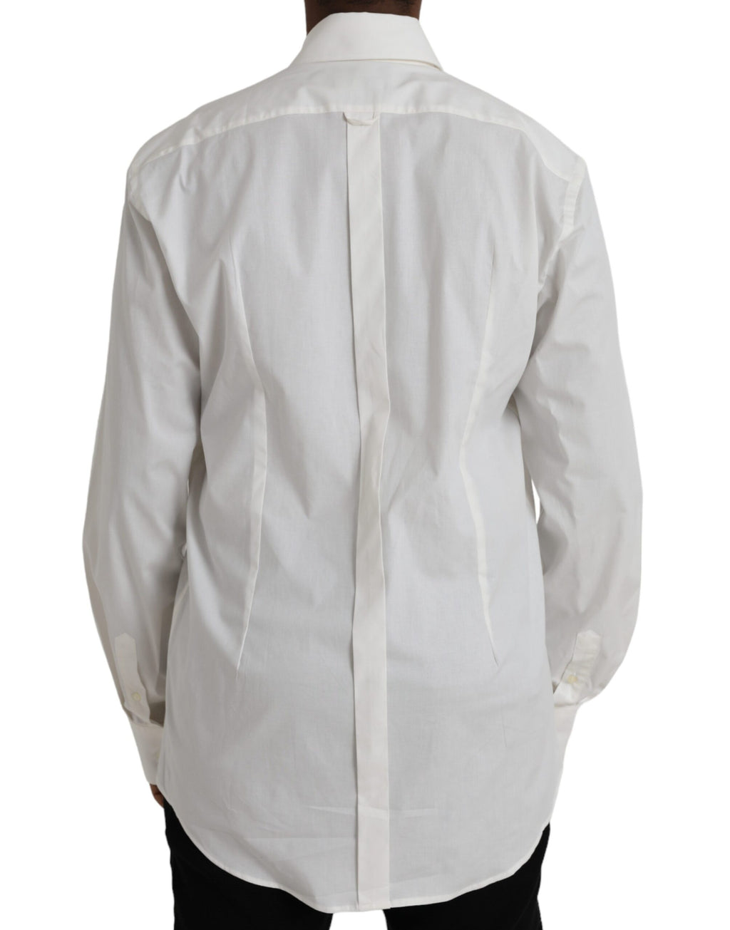 Dolce & Gabbana Robe en coton blanc Coupe ajustée Chemise DORÉE