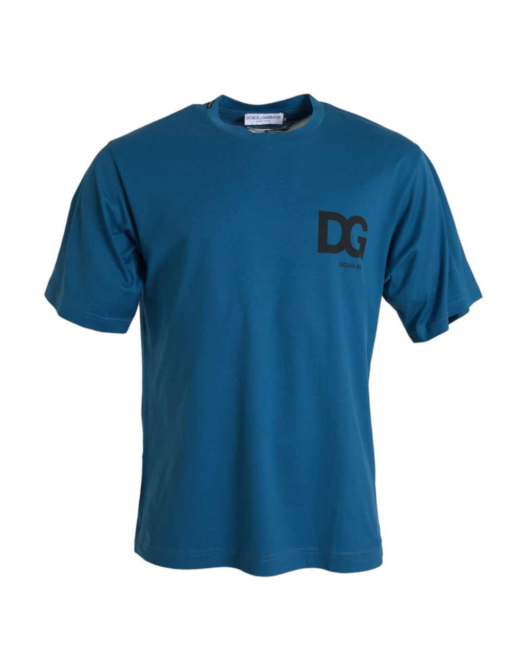 T-shirt Dolce & Gabbana bleu à col rond et manches courtes avec logo