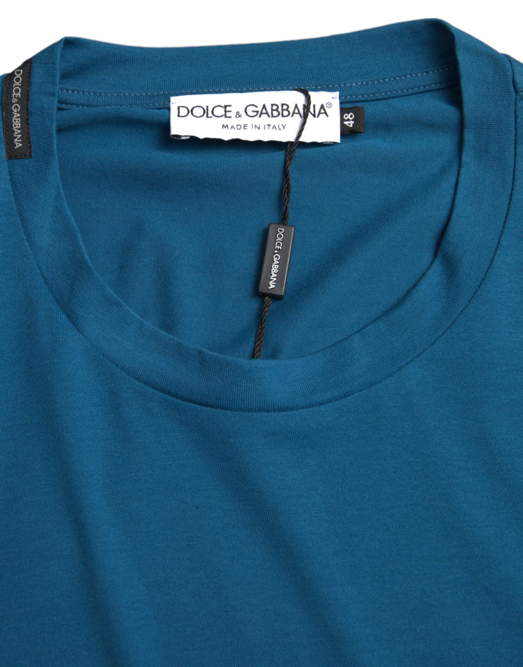 T-shirt Dolce & Gabbana bleu à col rond et manches courtes avec logo
