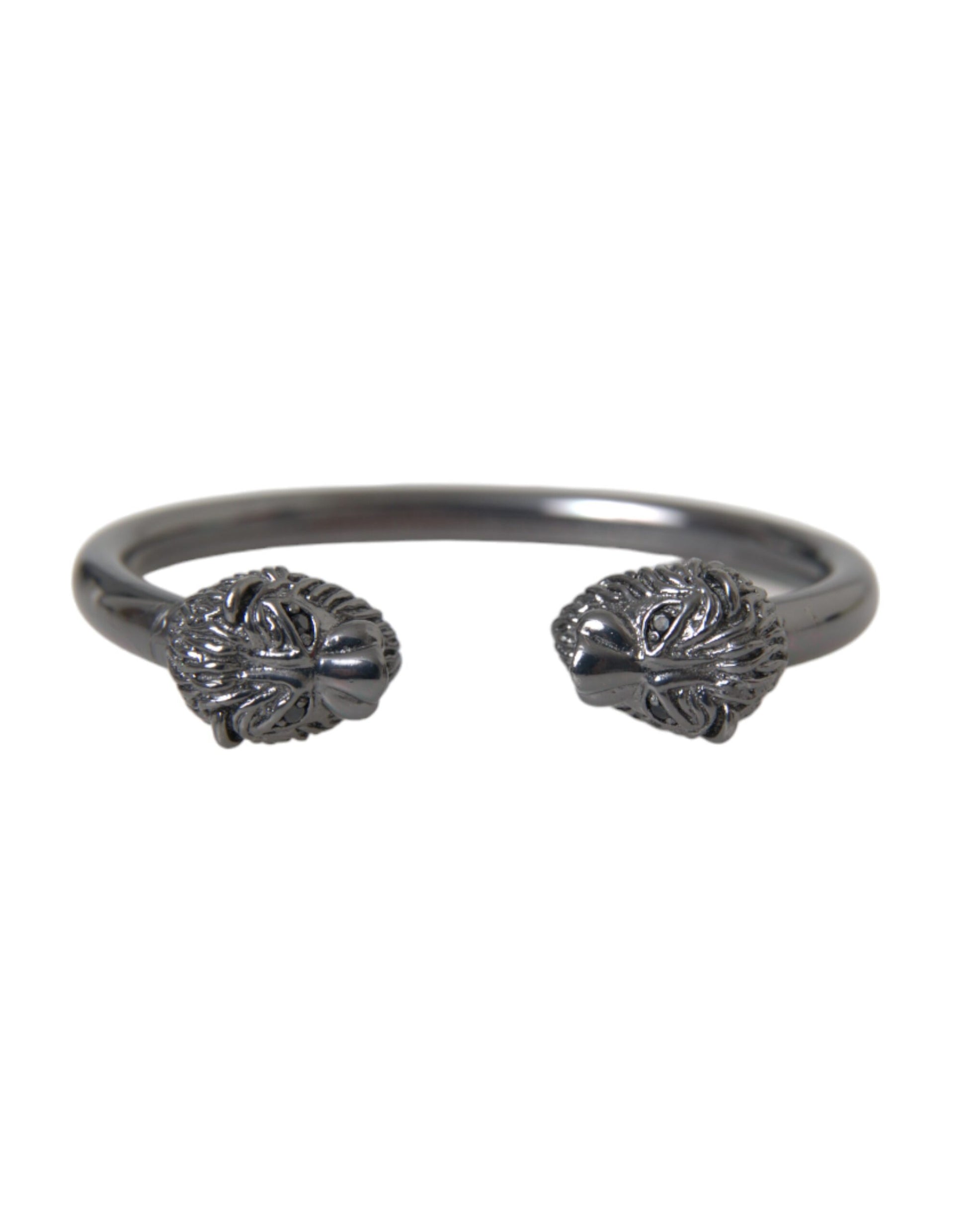 Nialaya Armreif mit Löwenmotiv, schwarz rhodiniert, für Damen
