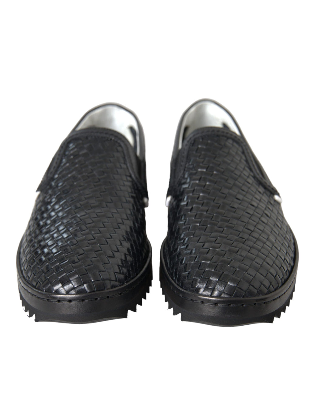Chaussures Loafers Homme en Cuir de Buffle Tressé Noir Dolce & Gabbana