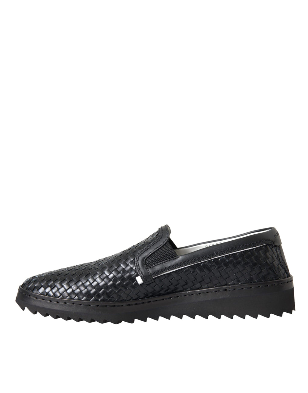Chaussures Loafers Homme en Cuir de Buffle Tressé Noir Dolce & Gabbana