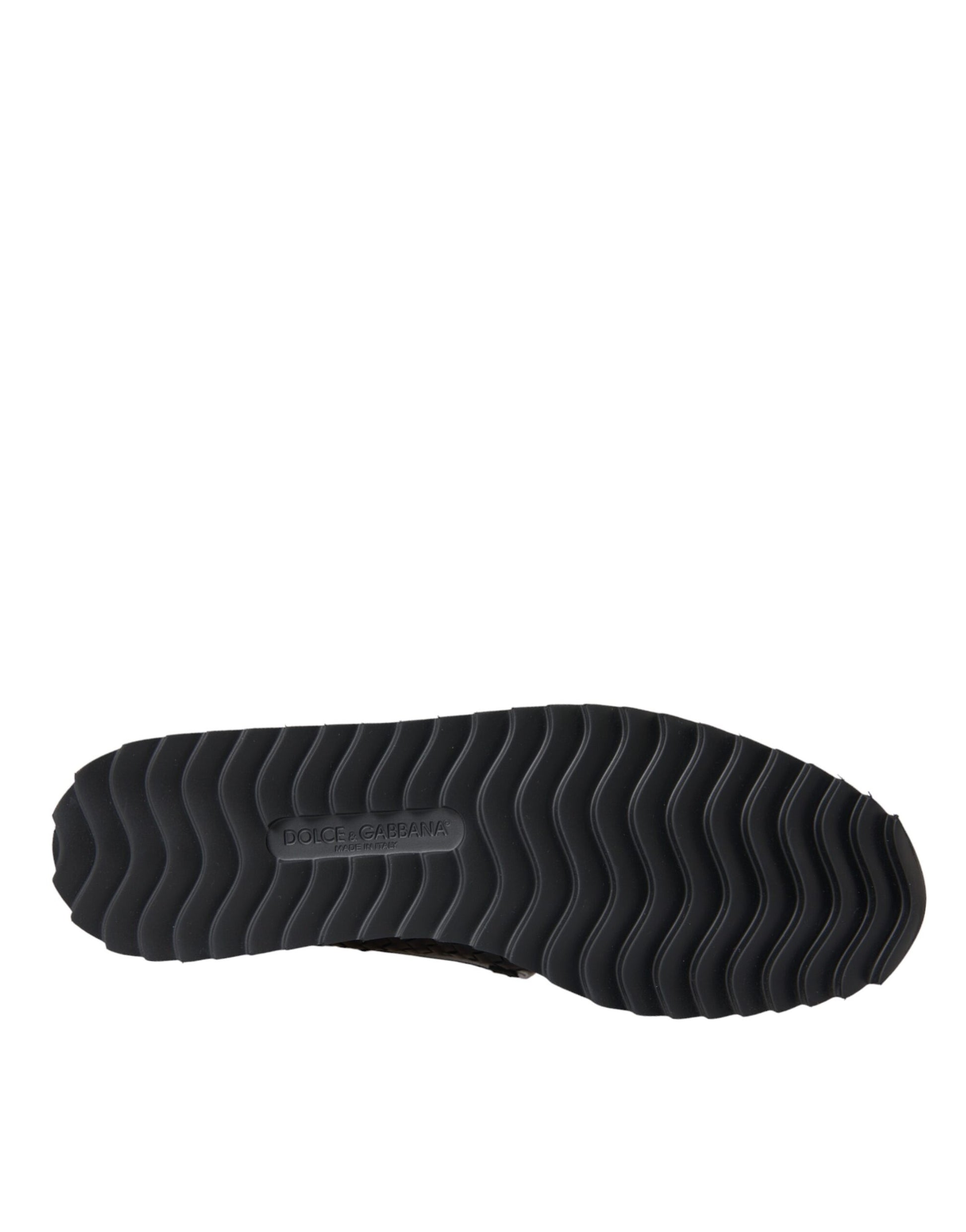 Chaussures Loafers Homme en Cuir de Buffle Tressé Noir Dolce & Gabbana