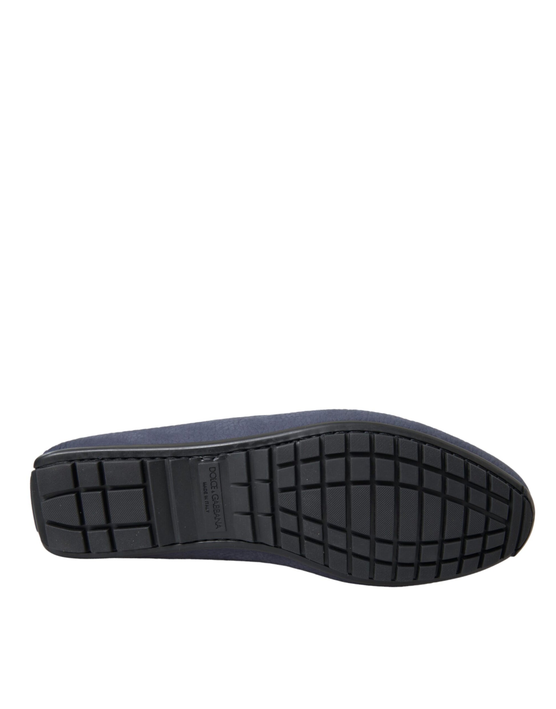 Chaussures Mocassins à Enfiler en Cuir de Veau Bleu Dolce & Gabbana