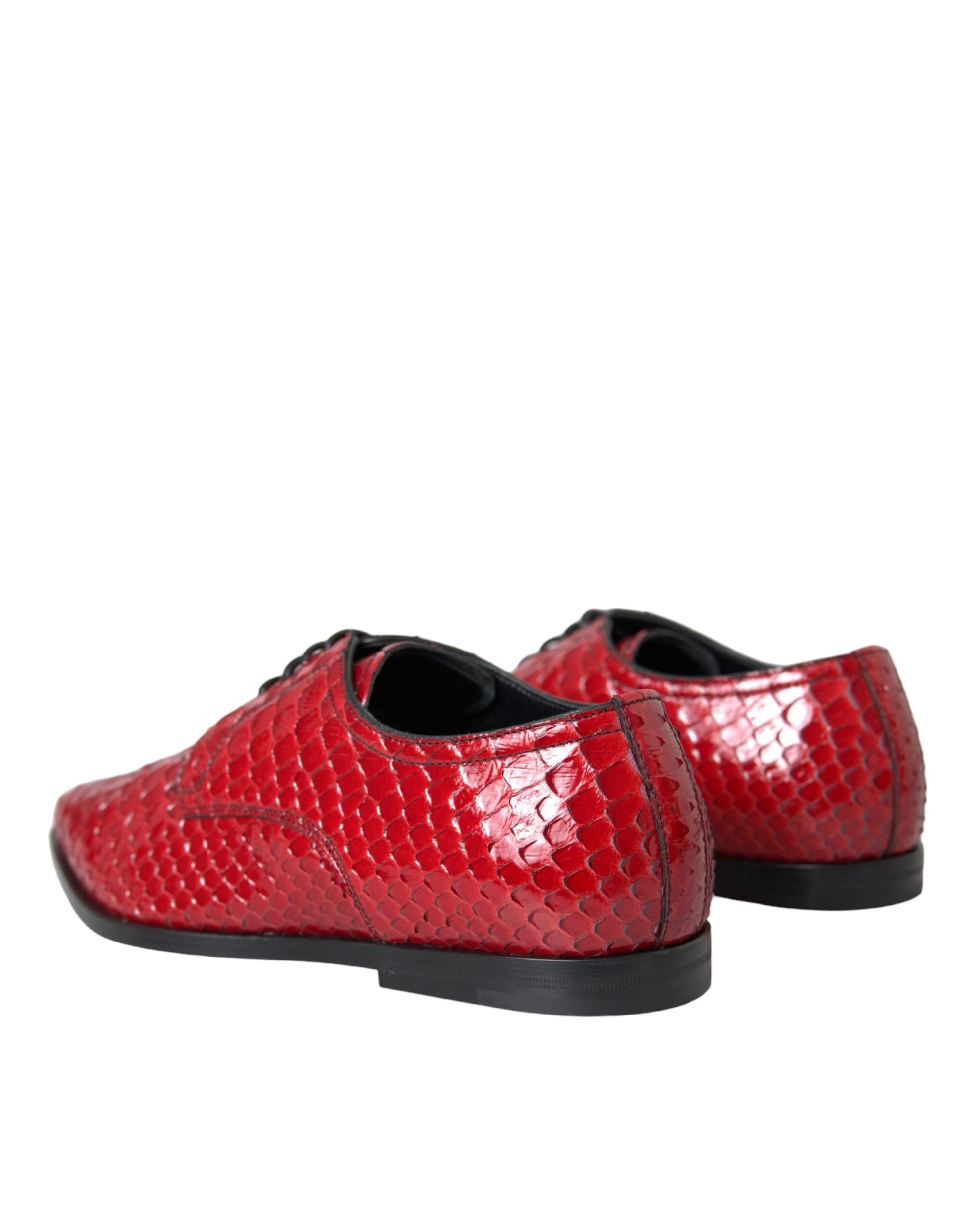 Chaussures de ville Richelieu rouges texturées vernies pour homme Dolce & Gabbana