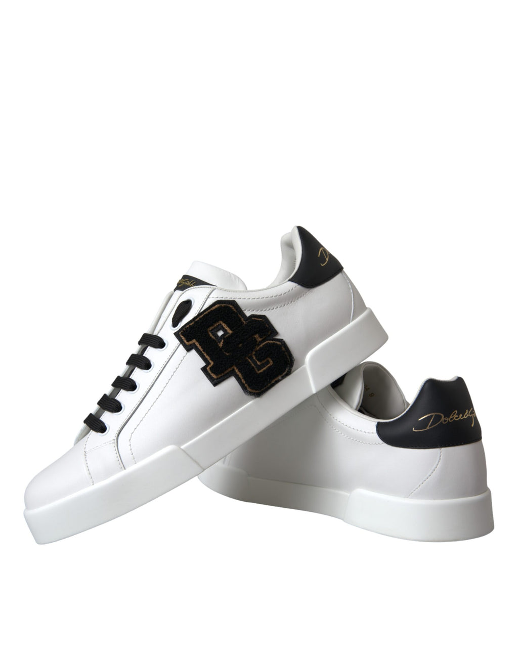 Chaussures Dolce & Gabbana en cuir blanc à logo DG - Baskets basses décontractées