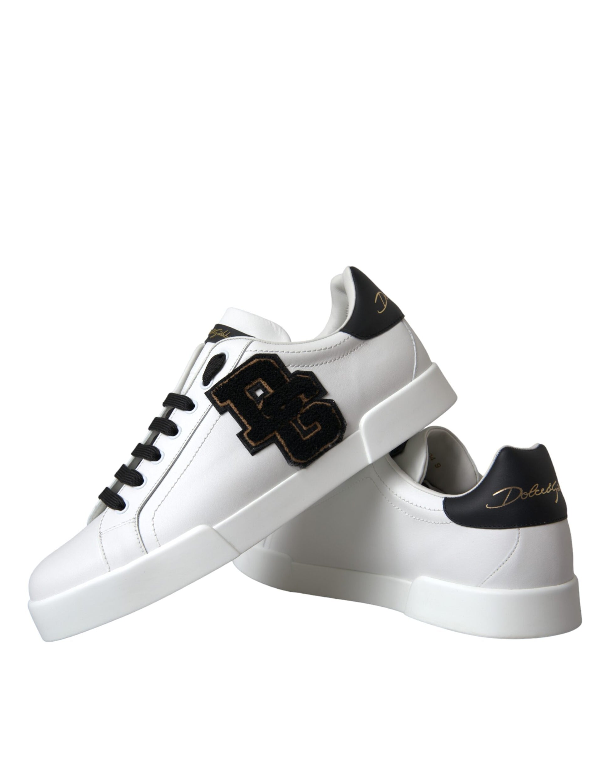 Chaussures Dolce & Gabbana en cuir blanc à logo DG - Baskets basses décontractées