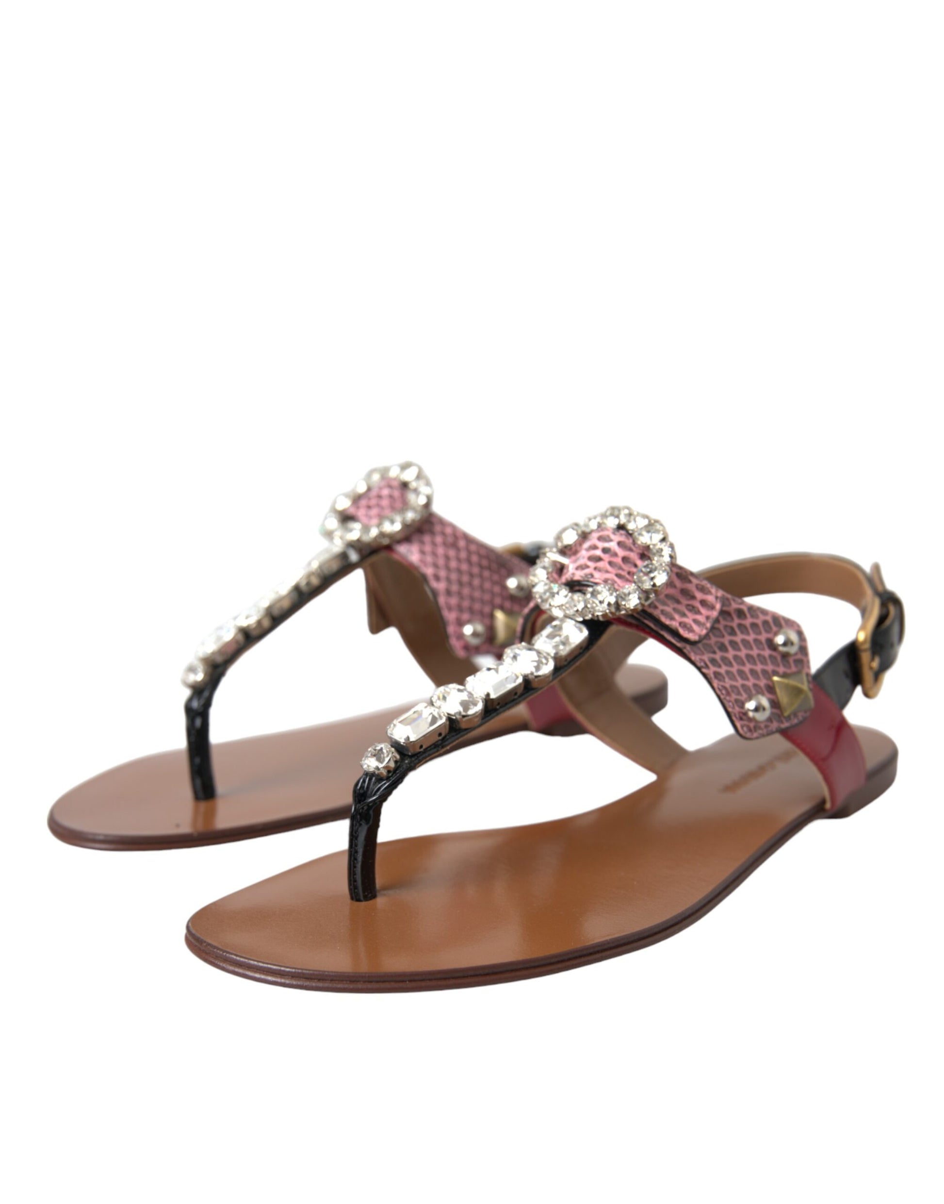 Sandales tongs Dolce & Gabbana multicolores en cristal