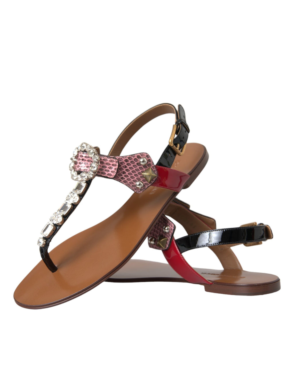 Sandales tongs Dolce & Gabbana multicolores en cristal