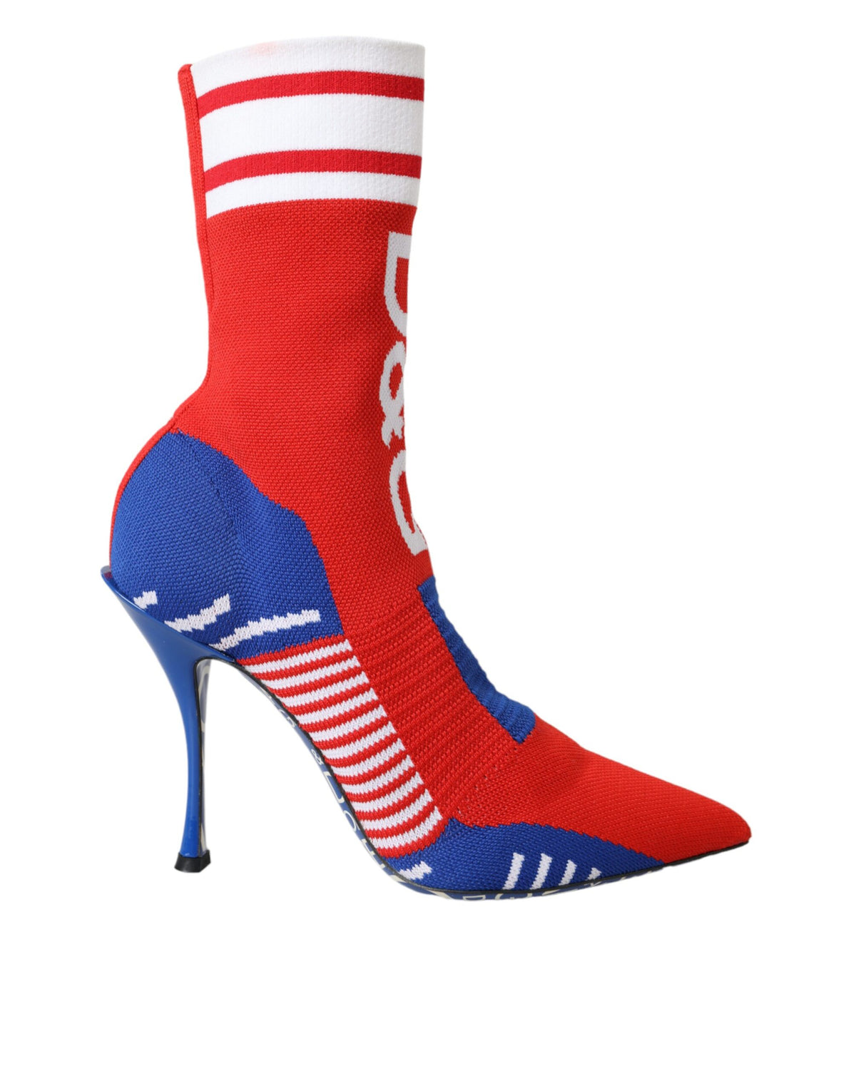 Dolce & Gabbana Bottines chaussettes extensibles rouges et bleues Logo