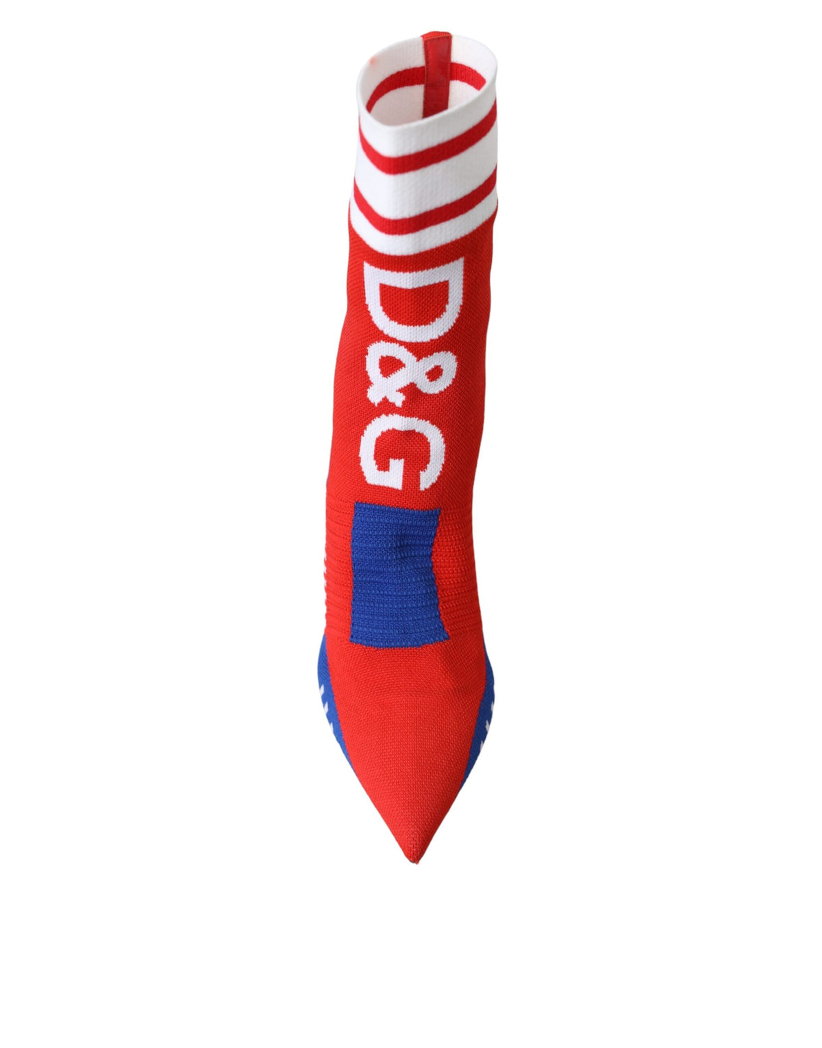 Dolce & Gabbana Bottines chaussettes extensibles rouges et bleues Logo