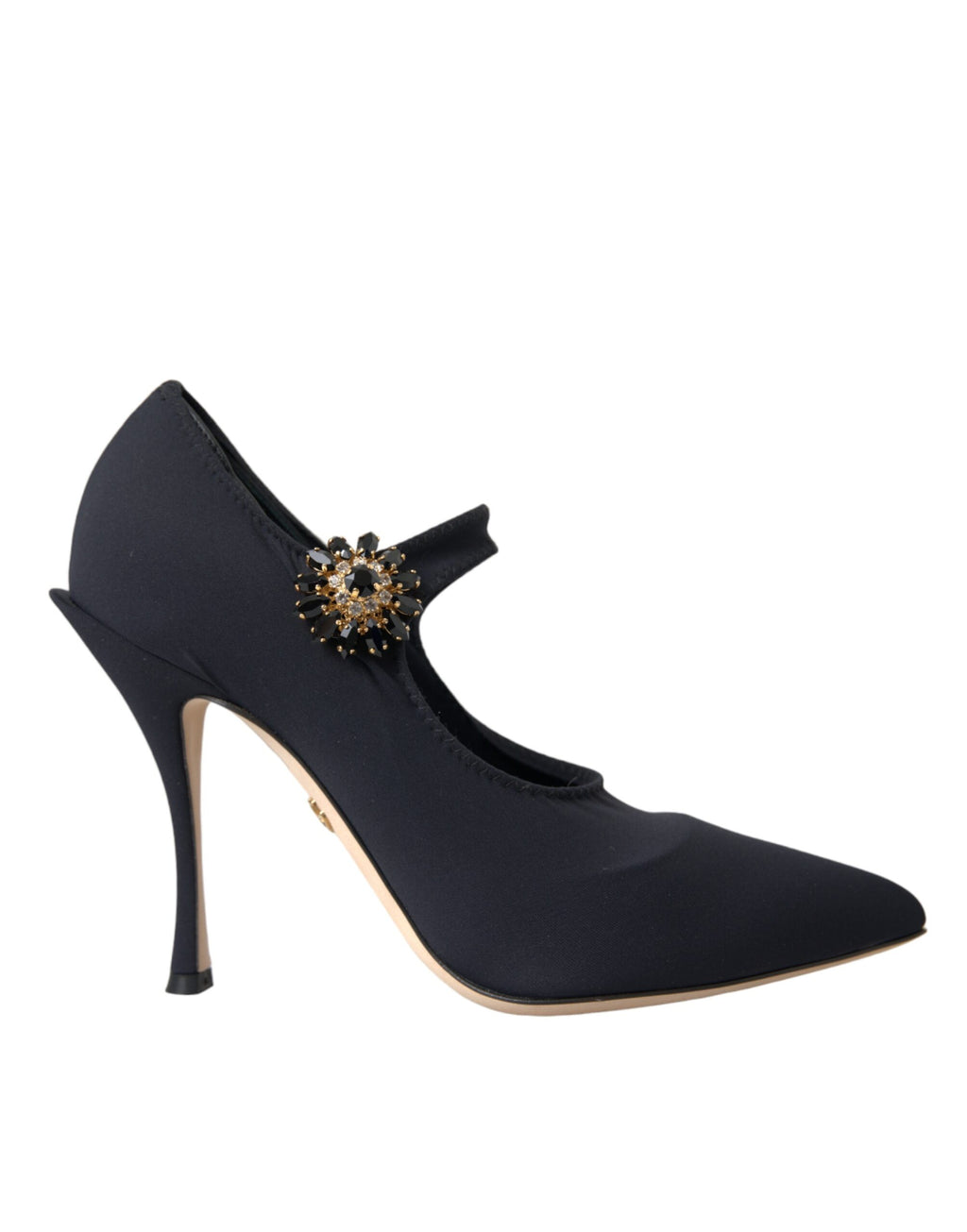 Chaussures à talons Dolce & Gabbana Mary Jane en jersey noir et cristaux