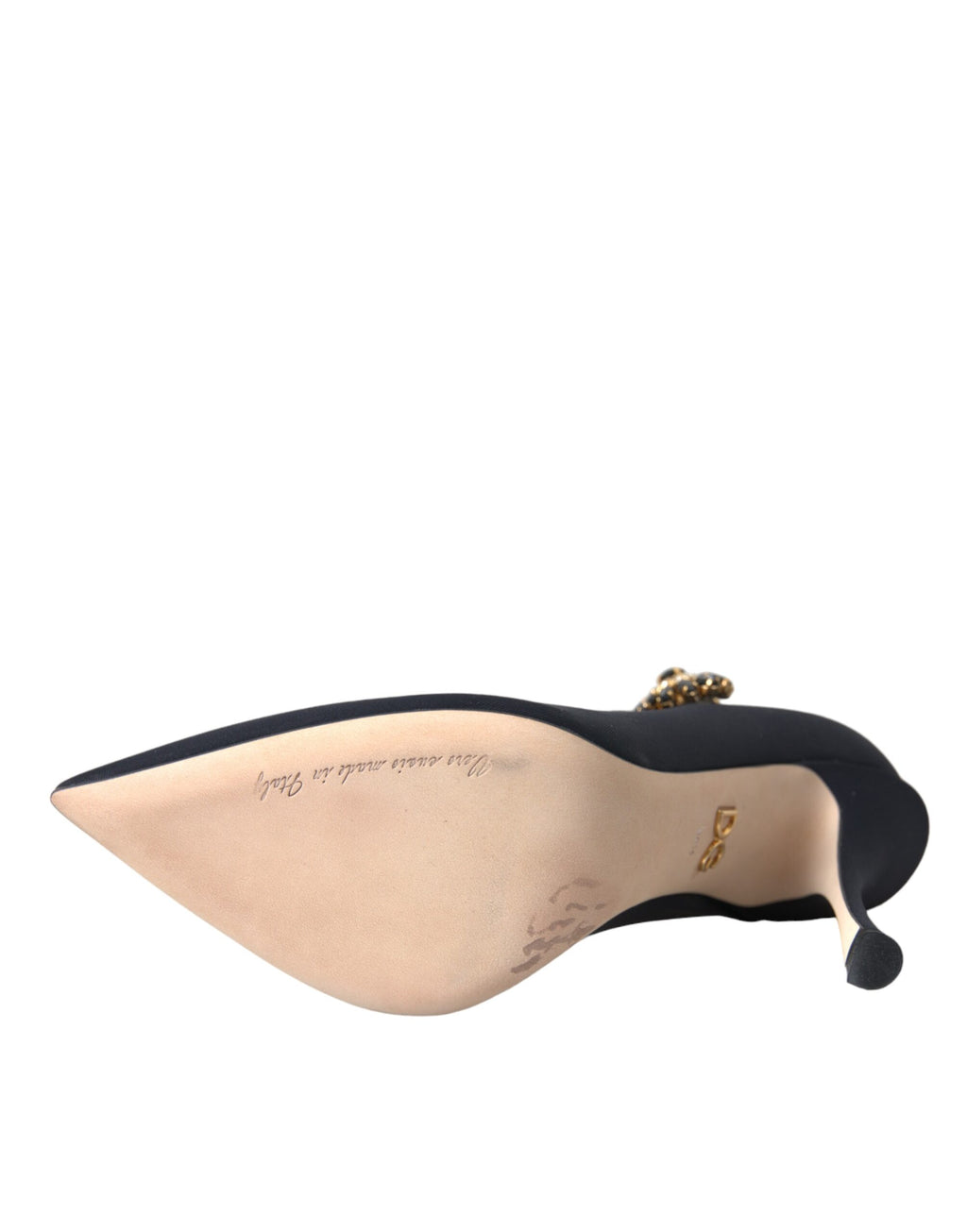 Chaussures à talons Dolce & Gabbana Mary Jane en jersey noir et cristaux