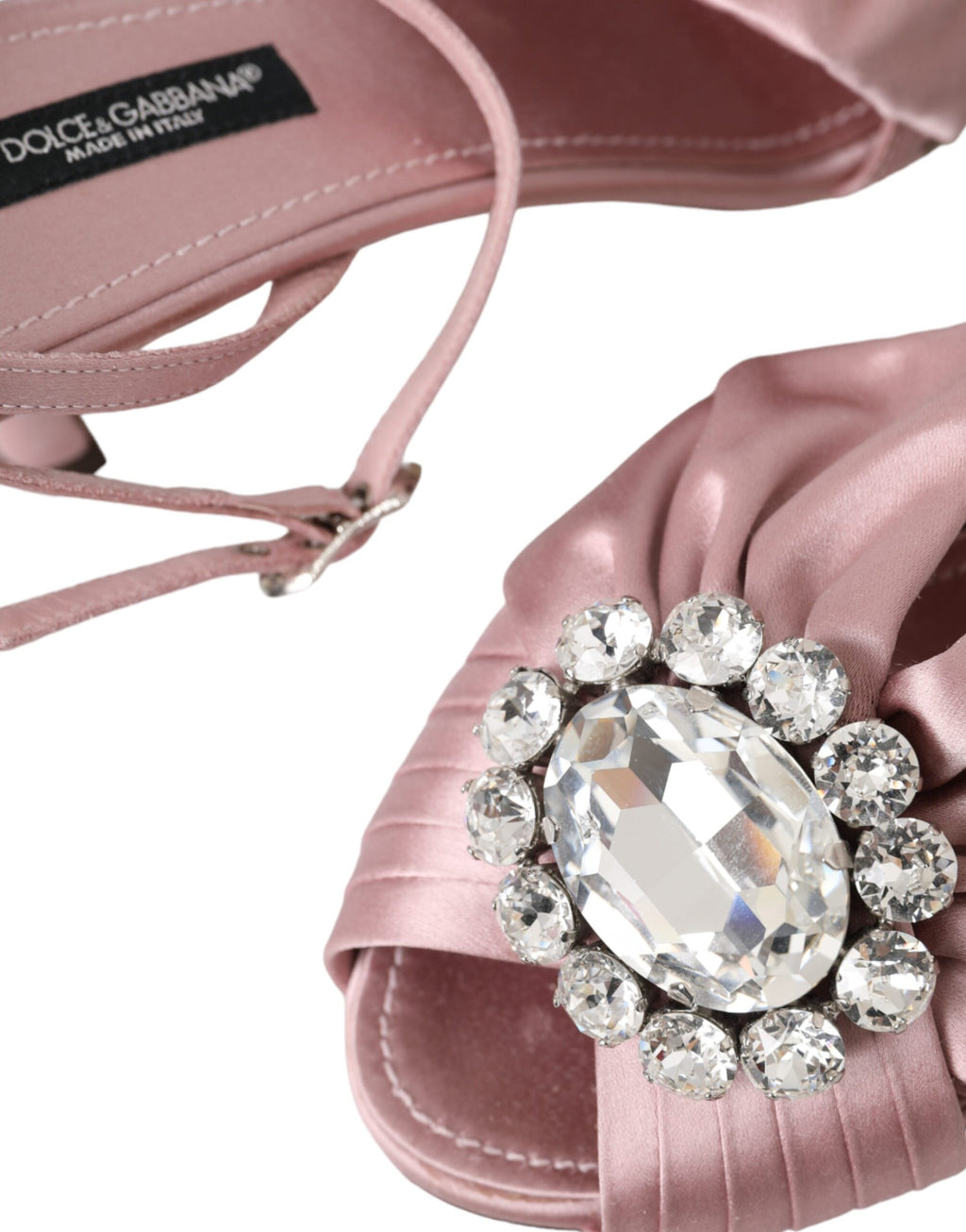 Dolce & Gabbana Sandales à talons Keira roses en cristal