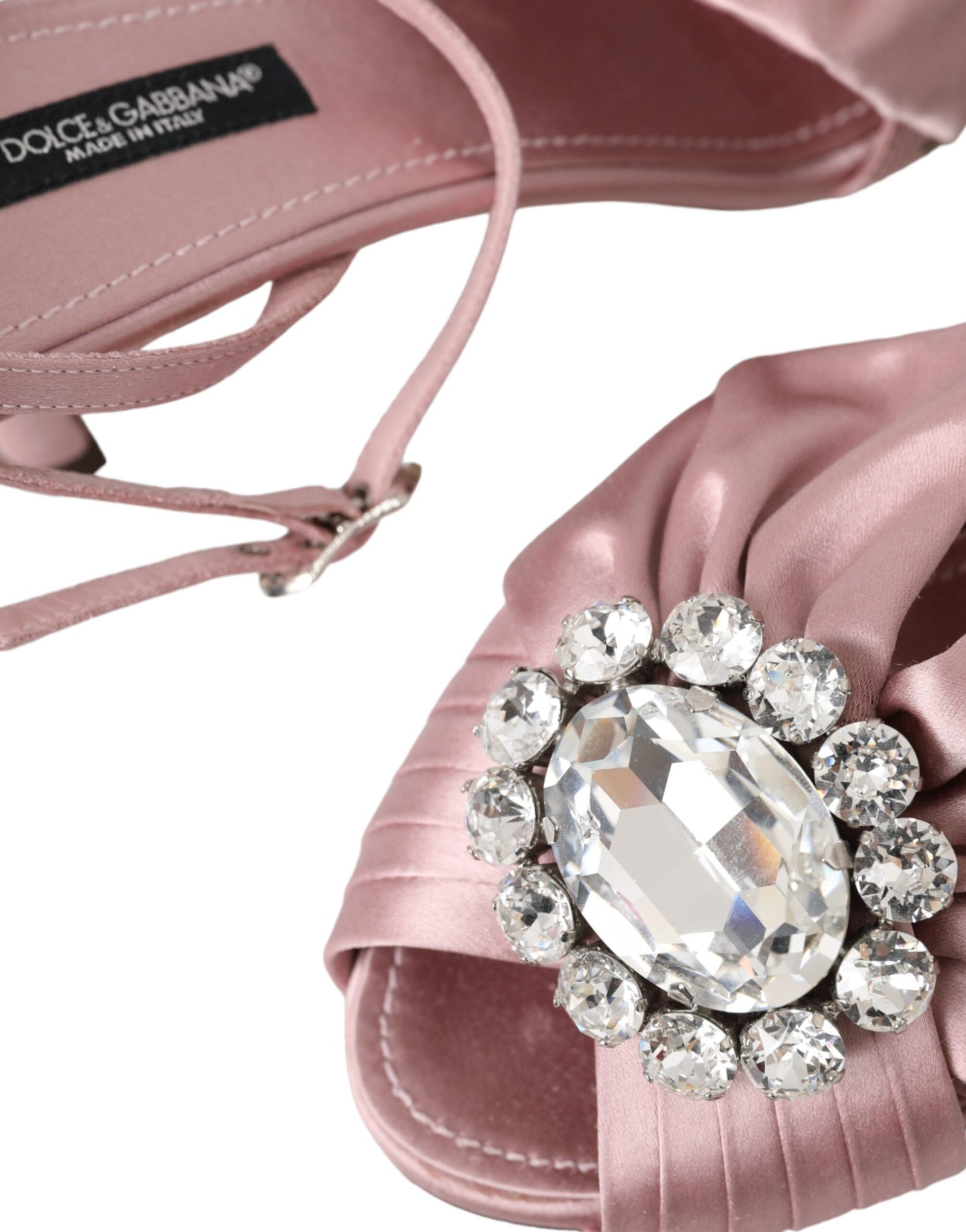 Dolce & Gabbana Sandales à talons Keira roses en cristal