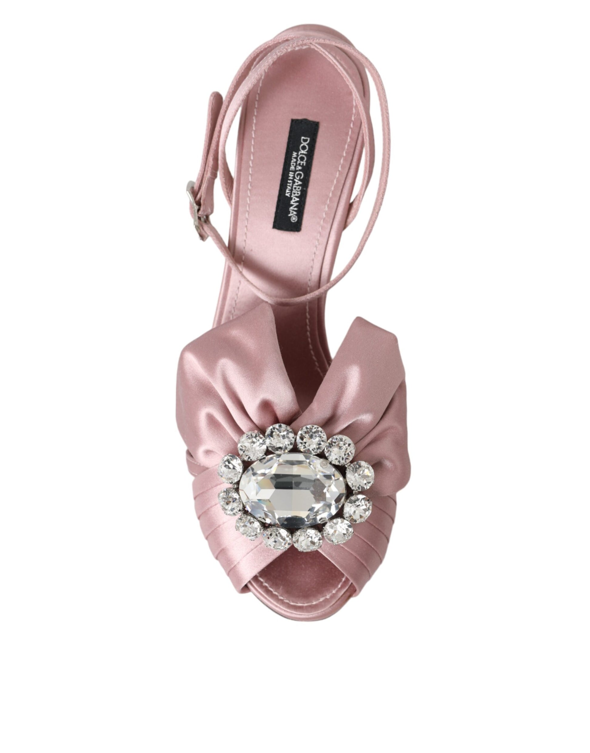 Dolce & Gabbana Sandales à talons Keira roses en cristal
