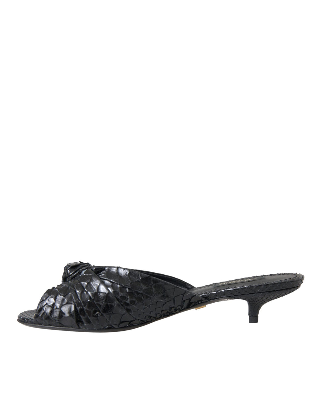 Chaussures à talons à enfiler en cuir exotique noir Dolce & Gabbana