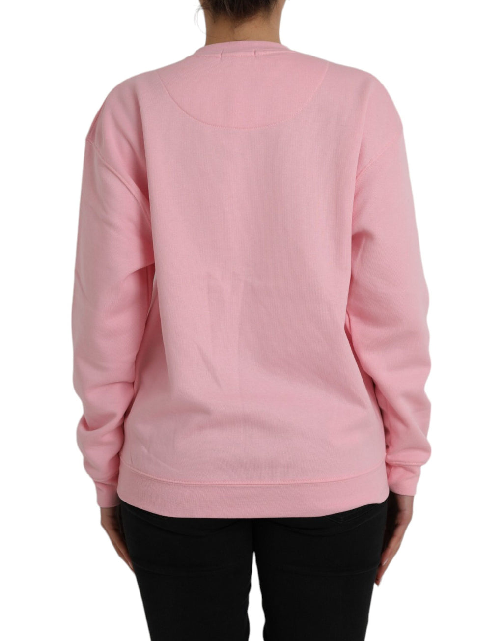 Pull Philippe Model en coton rose à manches longues avec logo imprimé