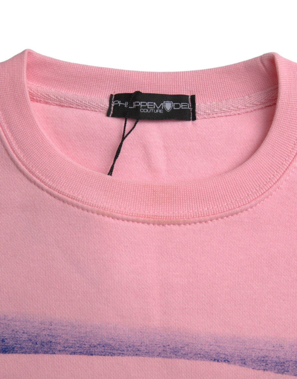 Pull Philippe Model en coton rose à manches longues avec logo imprimé
