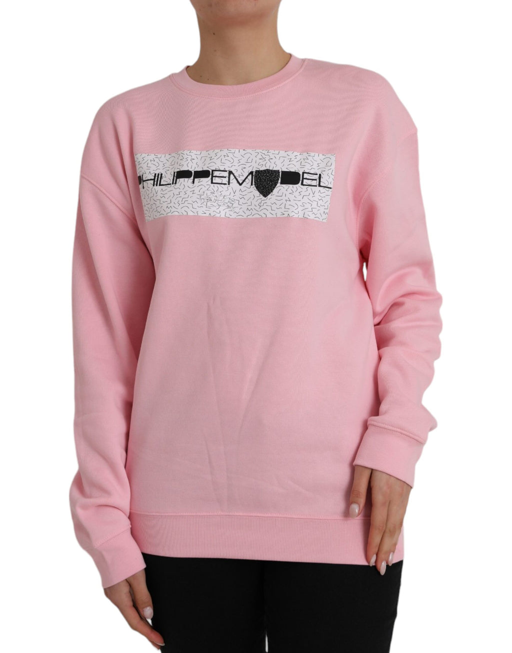 Pull Philippe Model en coton rose à logo et manches longues