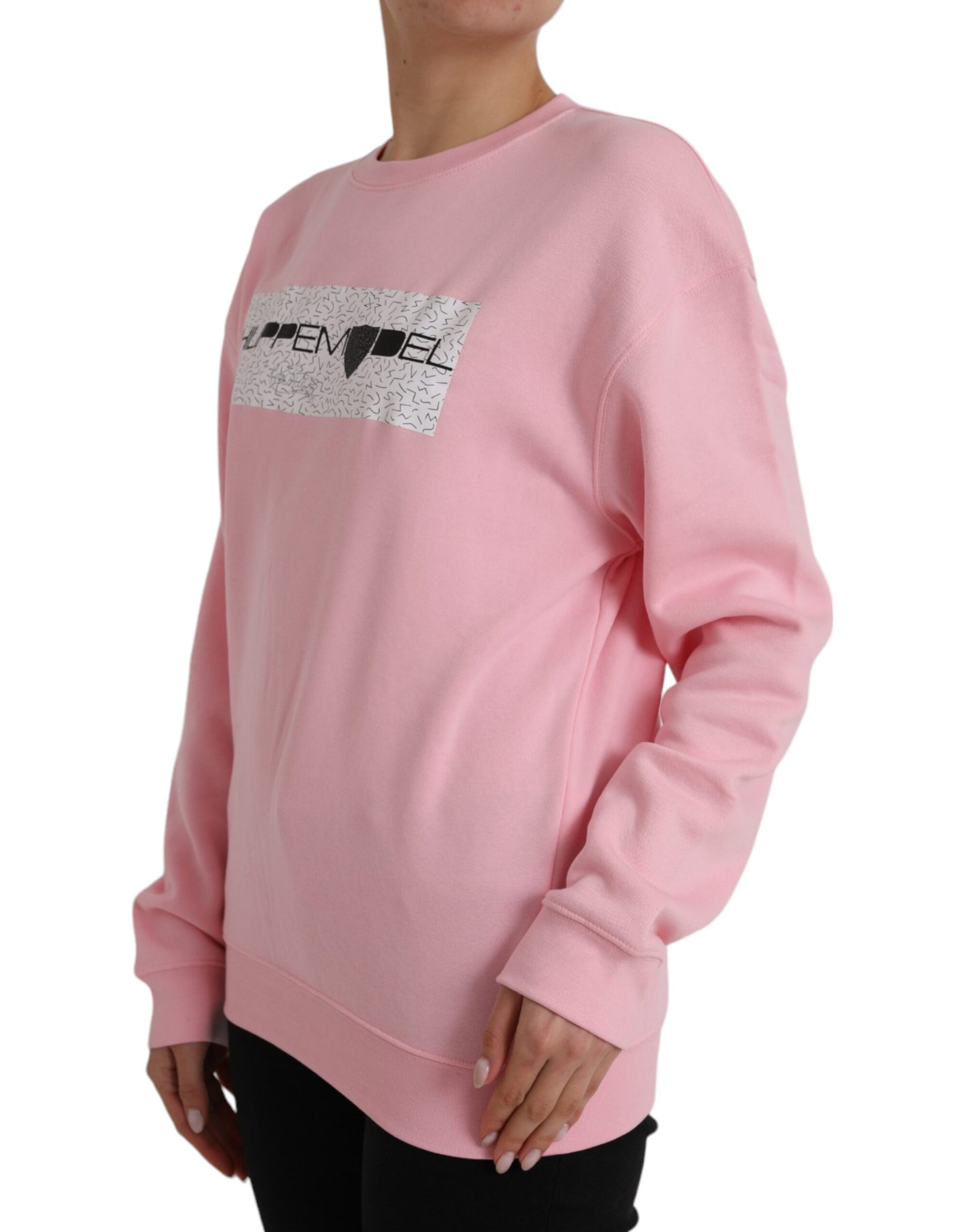 Pull Philippe Model en coton rose à logo et manches longues