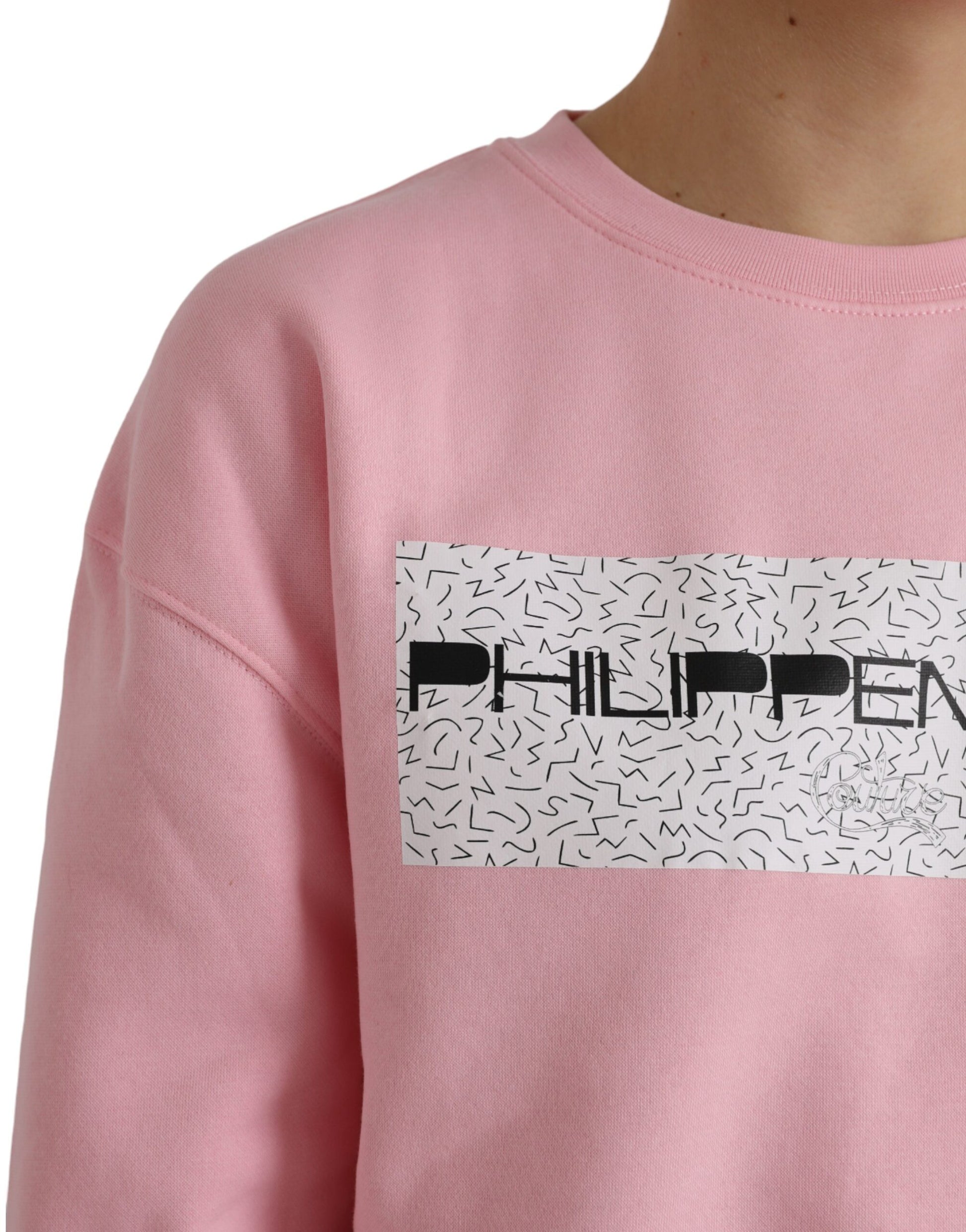 Pull Philippe Model en coton rose à logo et manches longues