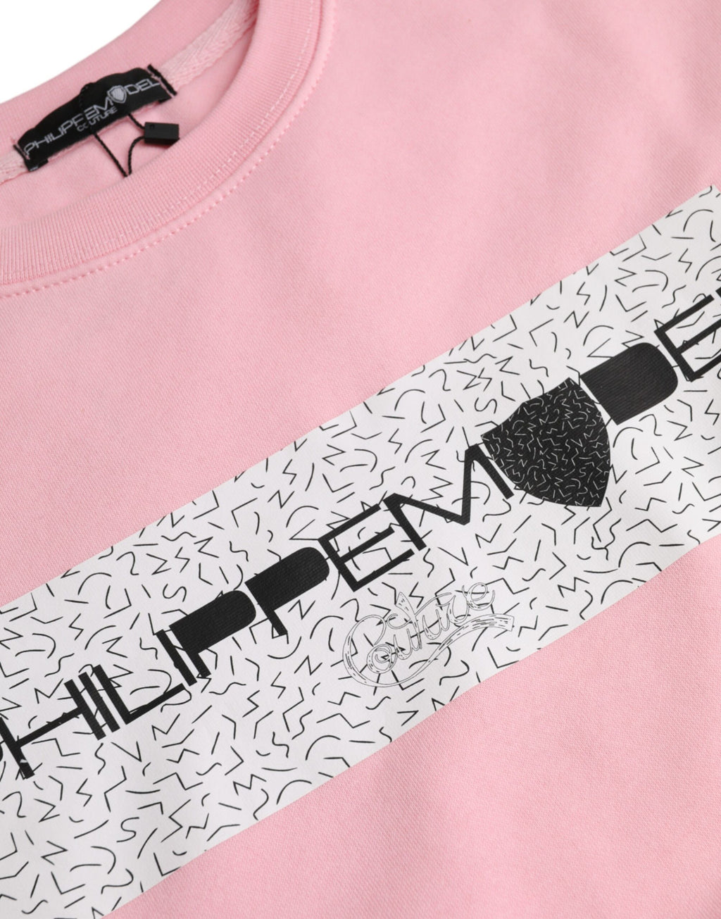 Pull Philippe Model en coton rose à logo et manches longues
