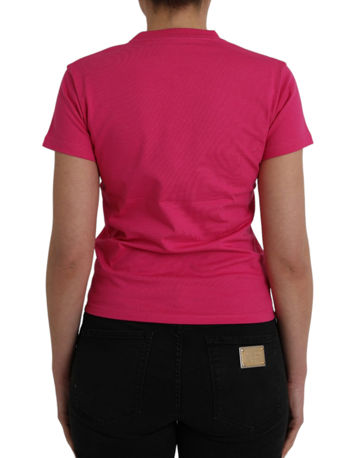 T-shirt en coton rose à col rond et manches courtes Balenciaga