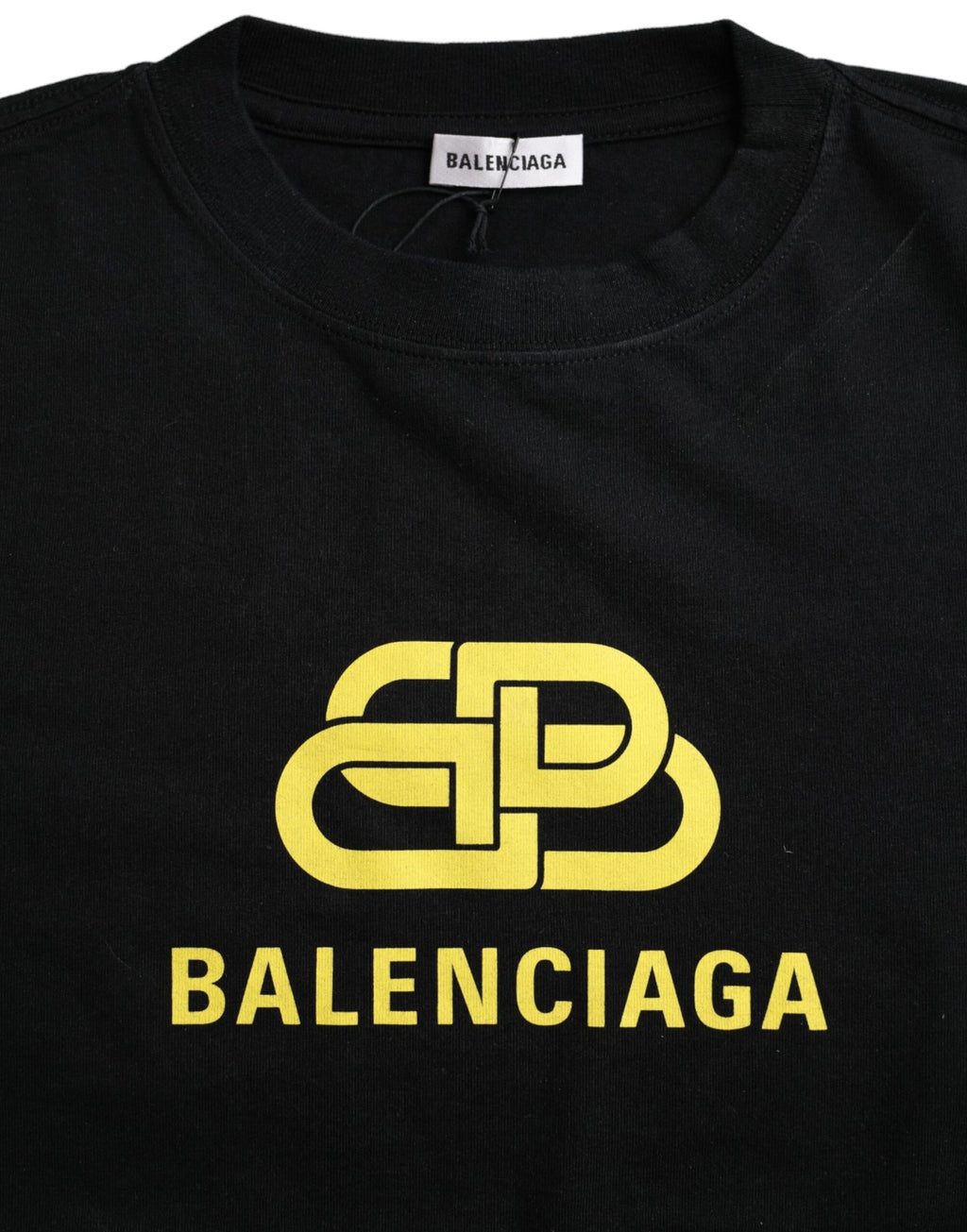 T-shirt Balenciaga noir en coton à col rond et manches courtes avec logo imprimé