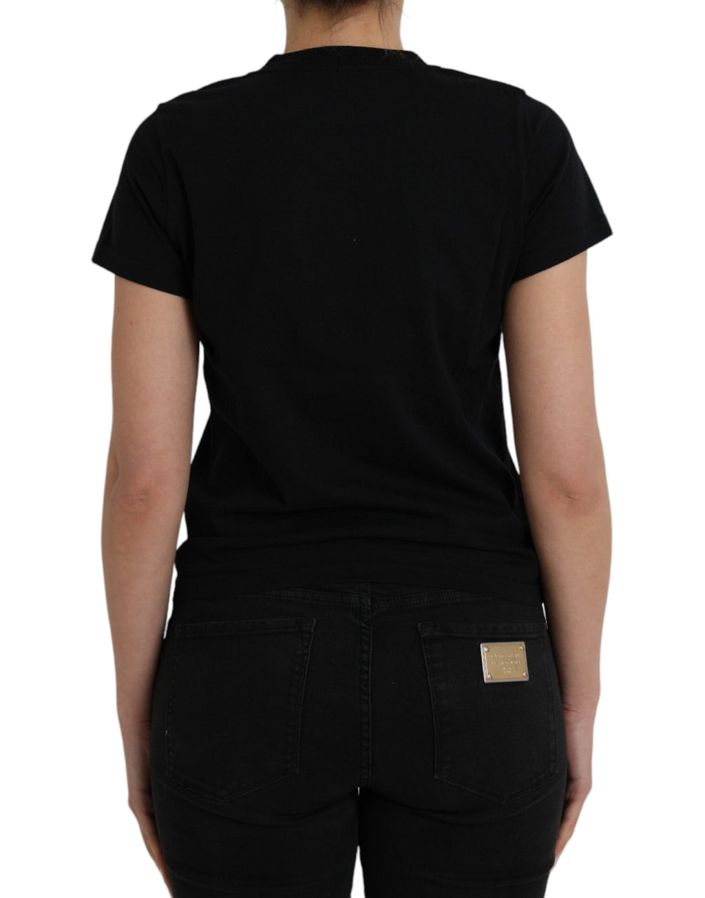T-shirt Balenciaga noir en coton à col rond et manches courtes avec logo