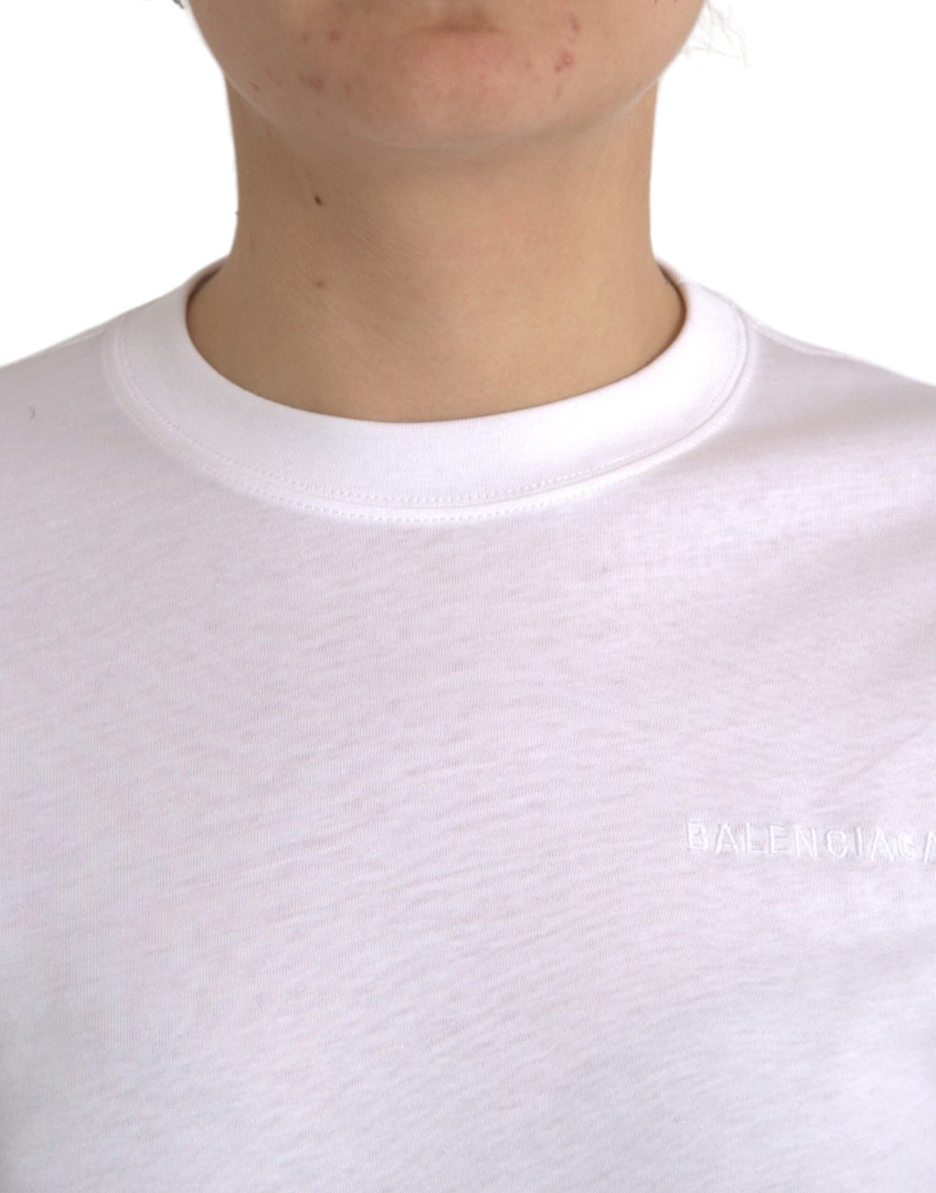 T-shirt Balenciaga en coton blanc à col rond et manches courtes