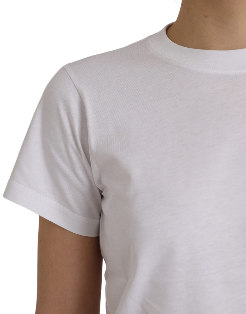 T-shirt Balenciaga en coton blanc à col rond et manches courtes