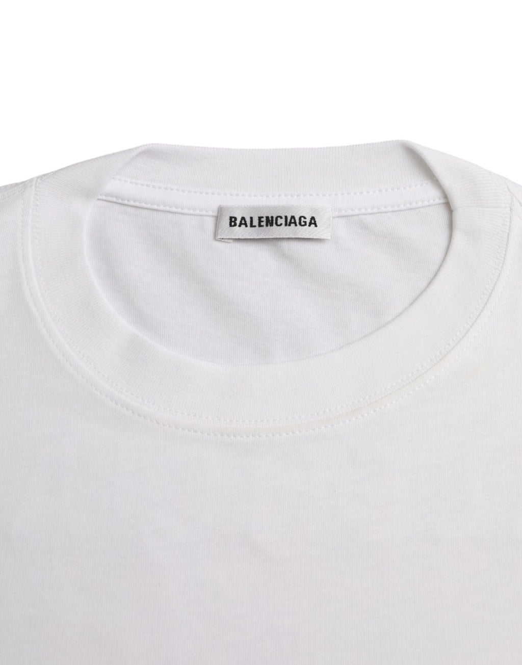 T-shirt Balenciaga en coton blanc à col rond et manches courtes