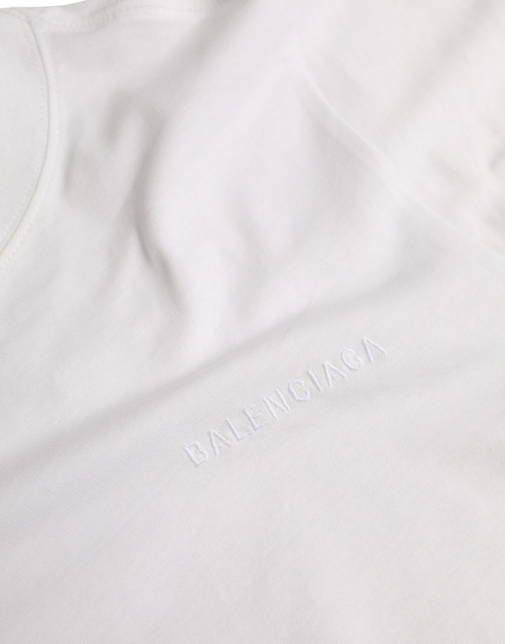 T-shirt Balenciaga en coton blanc à col rond et manches courtes