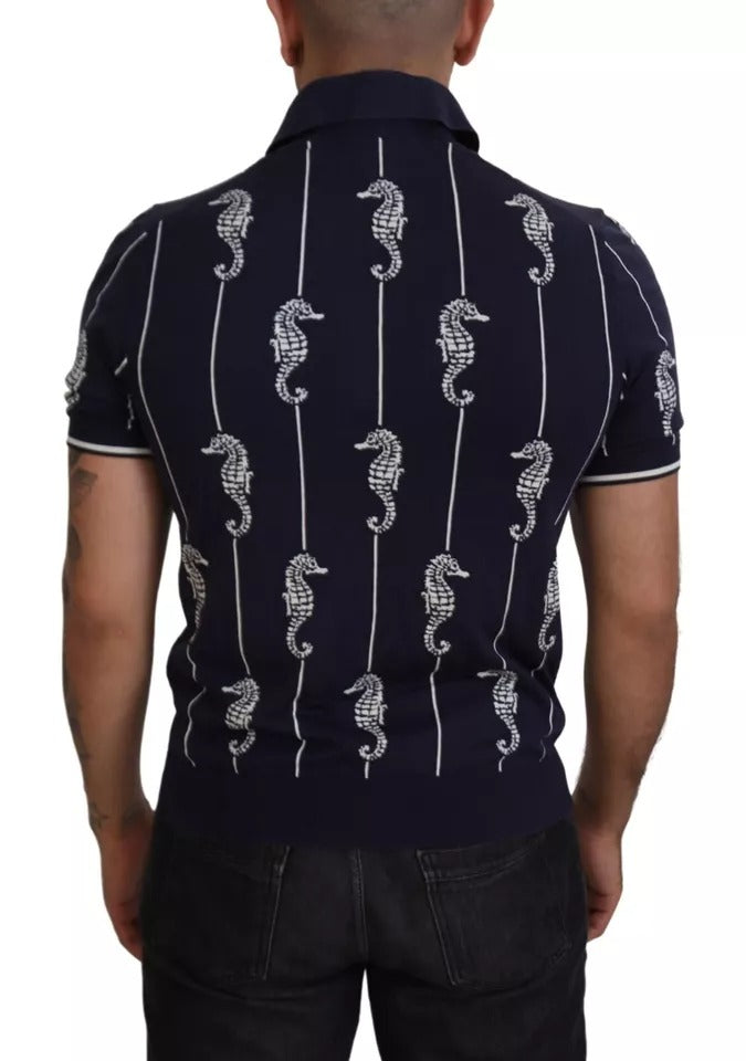 Polo Dolce & Gabbana col requin hippocampe bleu foncé