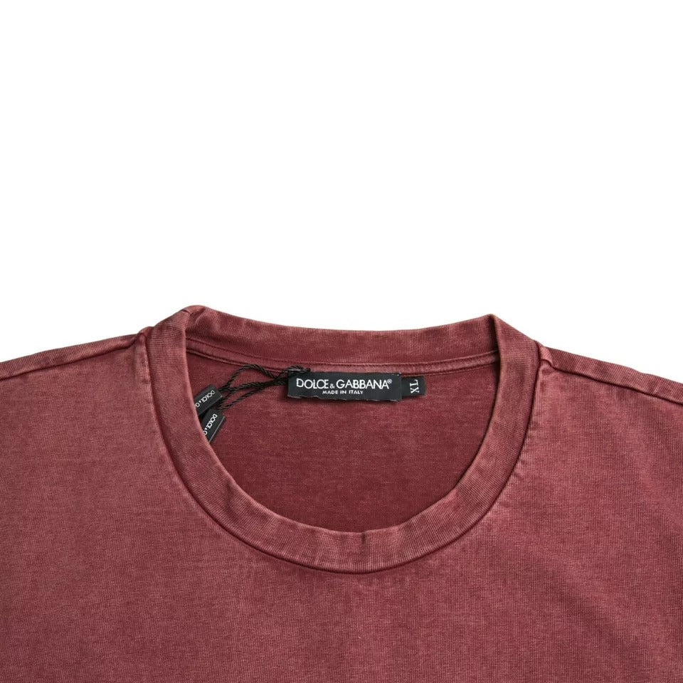 T-shirt Dolce & Gabbana col rond manches courtes imprimé marron