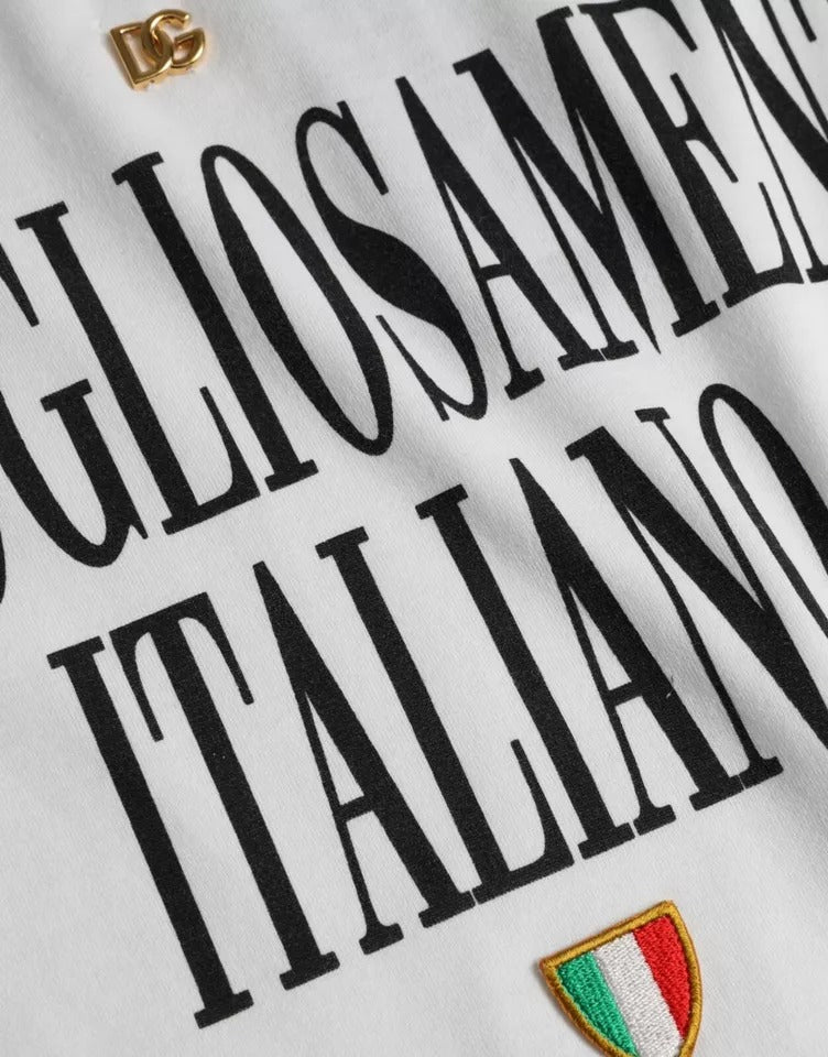 T-shirt Dolce & Gabbana blanc en coton à col rond et manches courtes avec logo