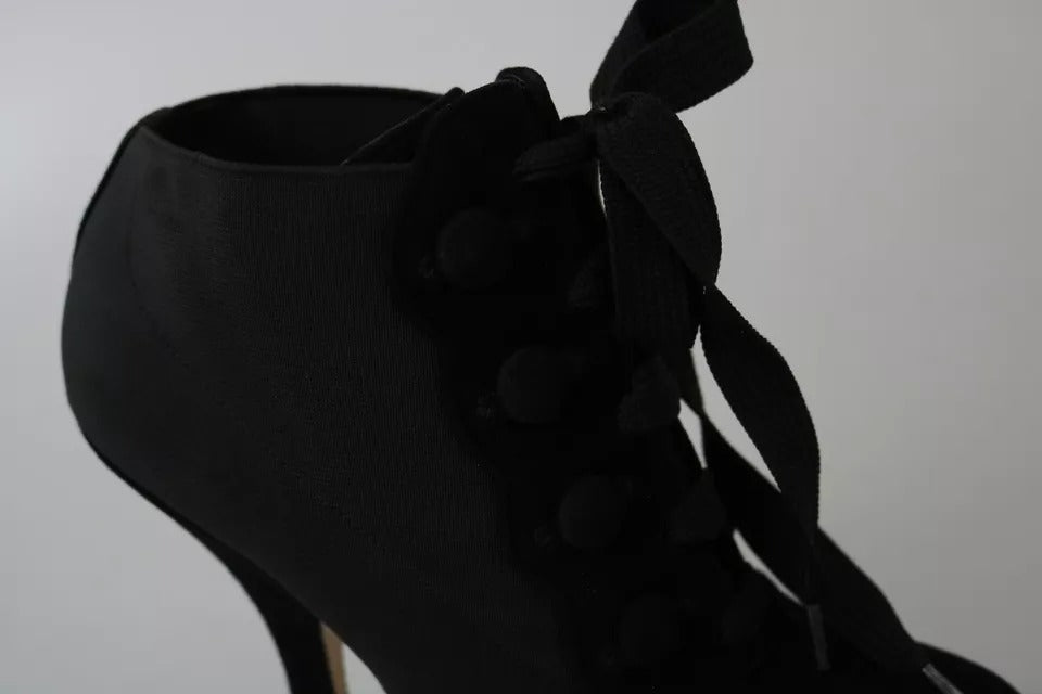 Dolce & Gabbana Schwarze Stretch-Stiefeletten aus Wildleder