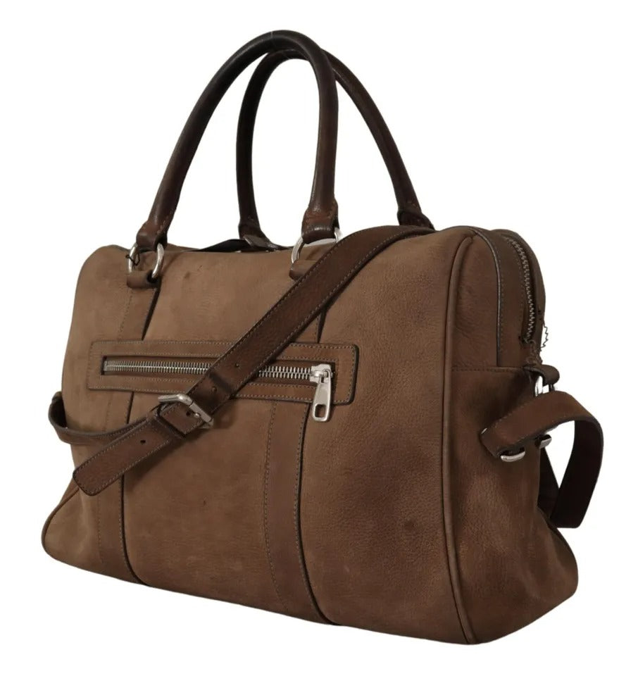 Dolce &amp; Gabbana Braune Leder-Schultergurt-Reise-Messenger-Gym-Männertasche