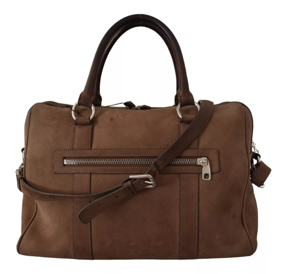 Dolce &amp; Gabbana Braune Leder-Schultergurt-Reise-Messenger-Gym-Männertasche