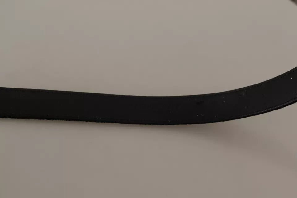 Ceinture Dolce & Gabbana en velours noir à boucle en métal argenté