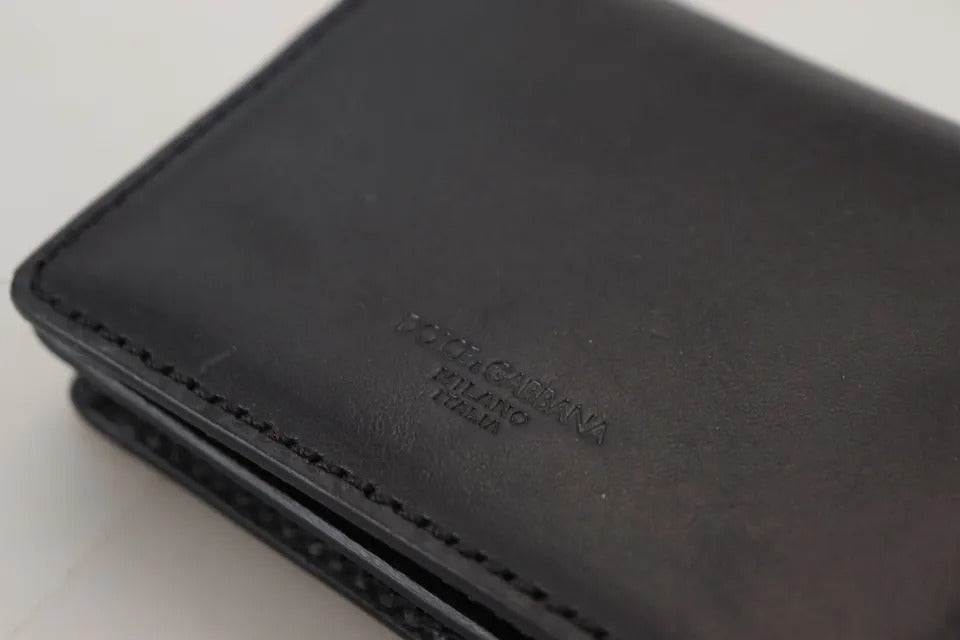 Portefeuille à bandoulière Dolce & Gabbana en cuir noir pour femme