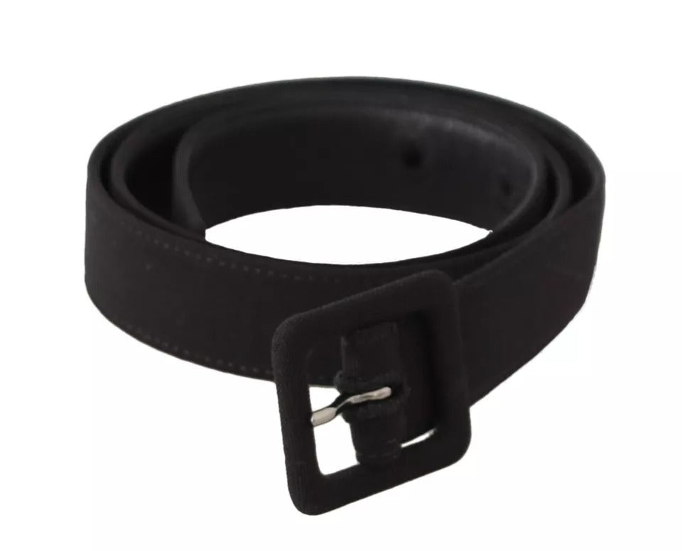 Ceinture Dolce & Gabbana en velours noir et cuir avec boucle logo à la taille