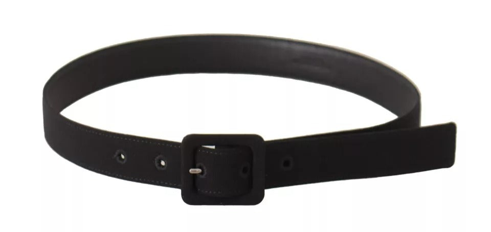 Ceinture Dolce & Gabbana en velours noir et cuir avec boucle logo à la taille