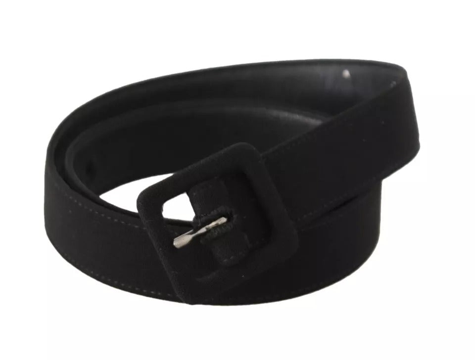 Ceinture Dolce & Gabbana en velours noir et cuir avec boucle logo à la taille
