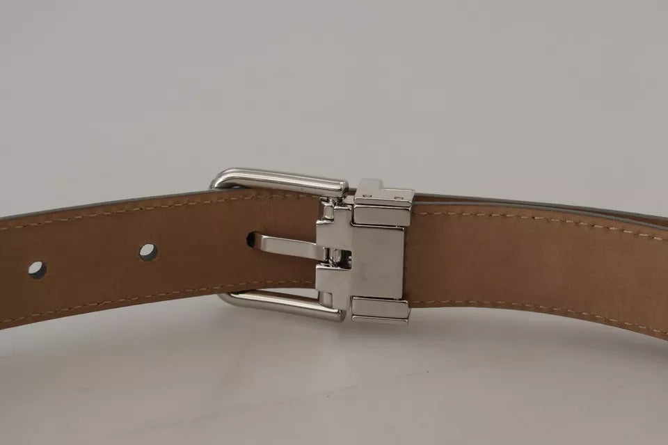 Ceinture Dolce & Gabbana en cuir argenté à boucle en métal