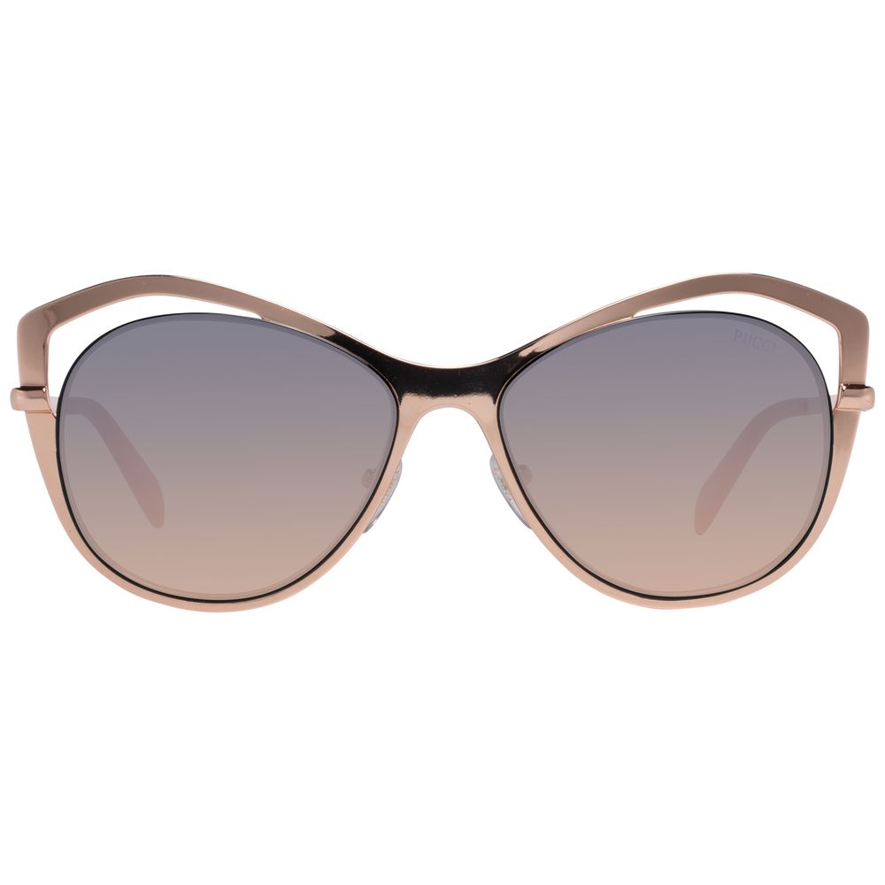 Lunettes de soleil Emilio Pucci en métal doré rose