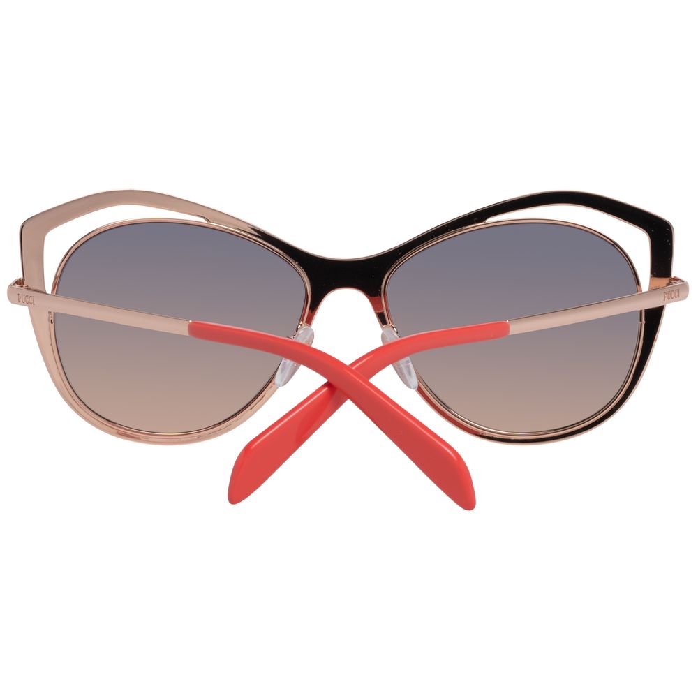 Lunettes de soleil Emilio Pucci en métal doré rose