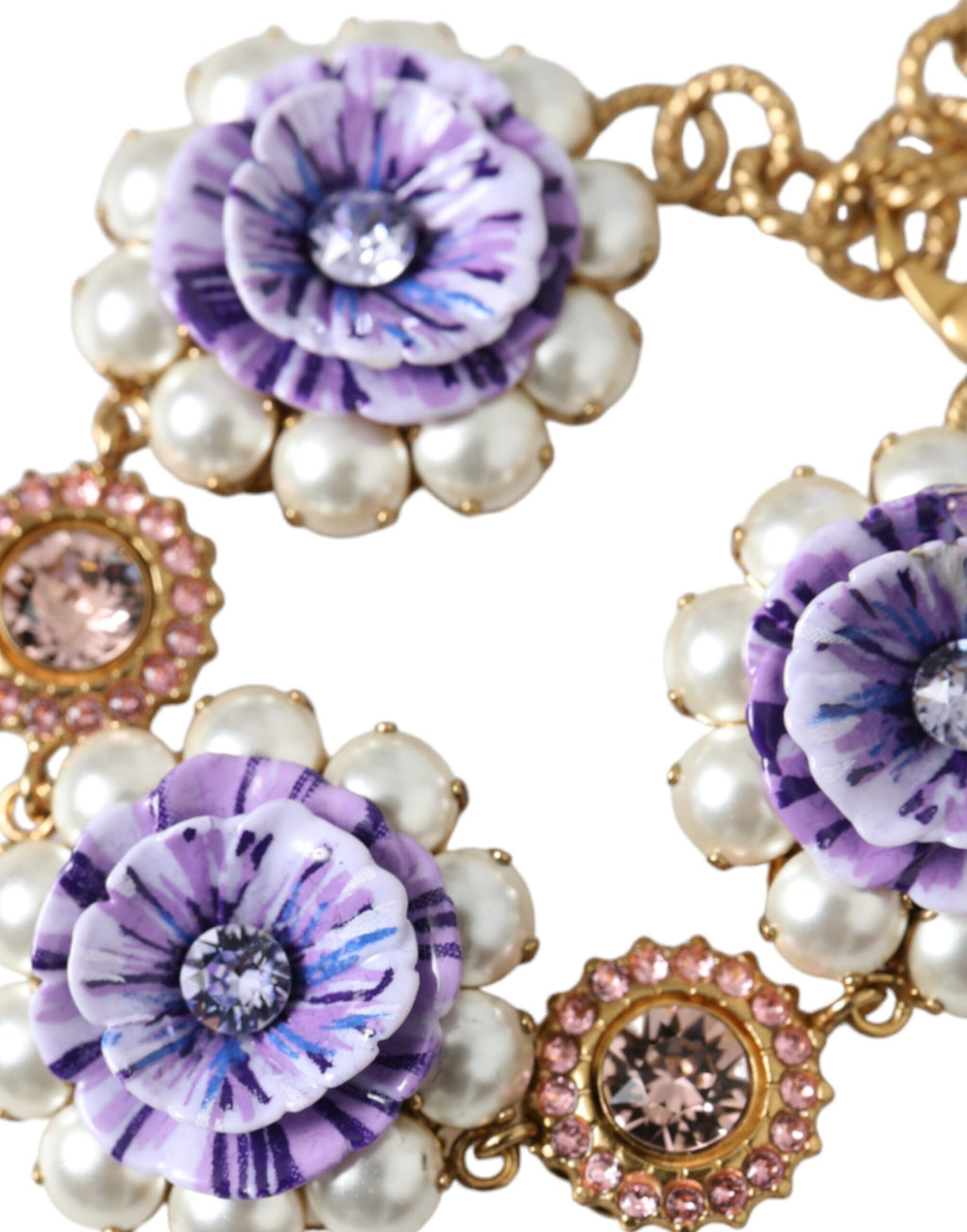 Dolce &amp; Gabbana Gold FIORI BLOOMING Armband mit floralen Barockkristallen