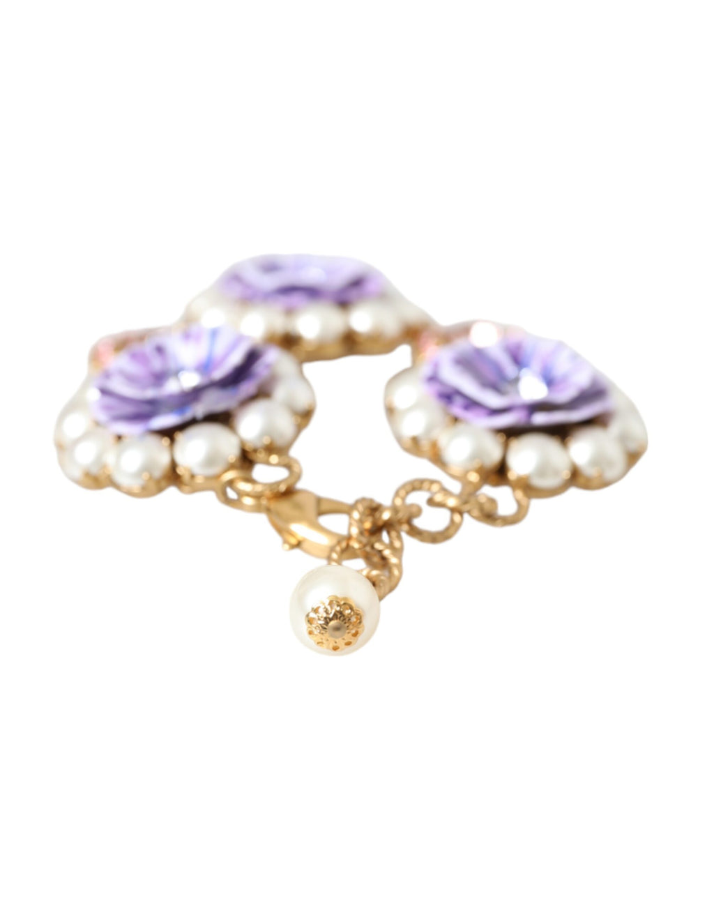 Dolce &amp; Gabbana Gold FIORI BLOOMING Armband mit floralen Barockkristallen